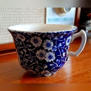 Vintage Staffordshire England Blue Calico Teacup